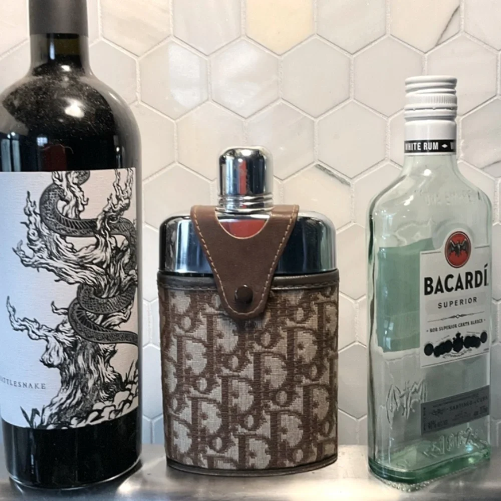 Christian Dior Vintage Monogram Mellow Steer Leather Hip Flask - Picture 15 of 16